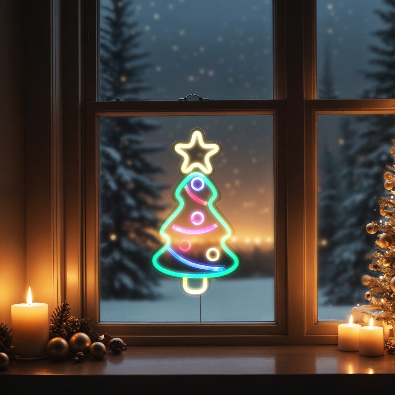 Northlight LED Neon Lighted Christmas Tree Wall or Window Decoration - 15"